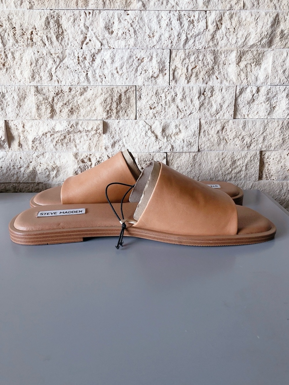 Steve Madden Leather Slide Mules Tan women’s sandals size 11 - Picture 9 of 13